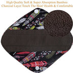 Reusable Waterproof Bamboo Charcoal Menstrual Pads Sets-Panty Liner Regular Flow Heavy Flow (pinjie, s)
