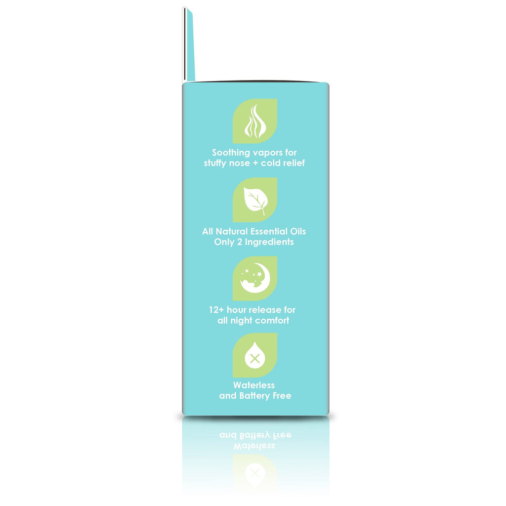 RaZbaby Vapor-Raz Clip-On Vaporizer - Reusable for Cough, Cold & Congestion Relief with Soothing Menthol & Eucalyptus Aromathera