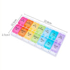 Wopanxye Push Button 7-Day Pill Case, Daily Medicine Planner, Travel Vitamin Organizer, Twice a Day AM PM 14 Compartments Pill B
