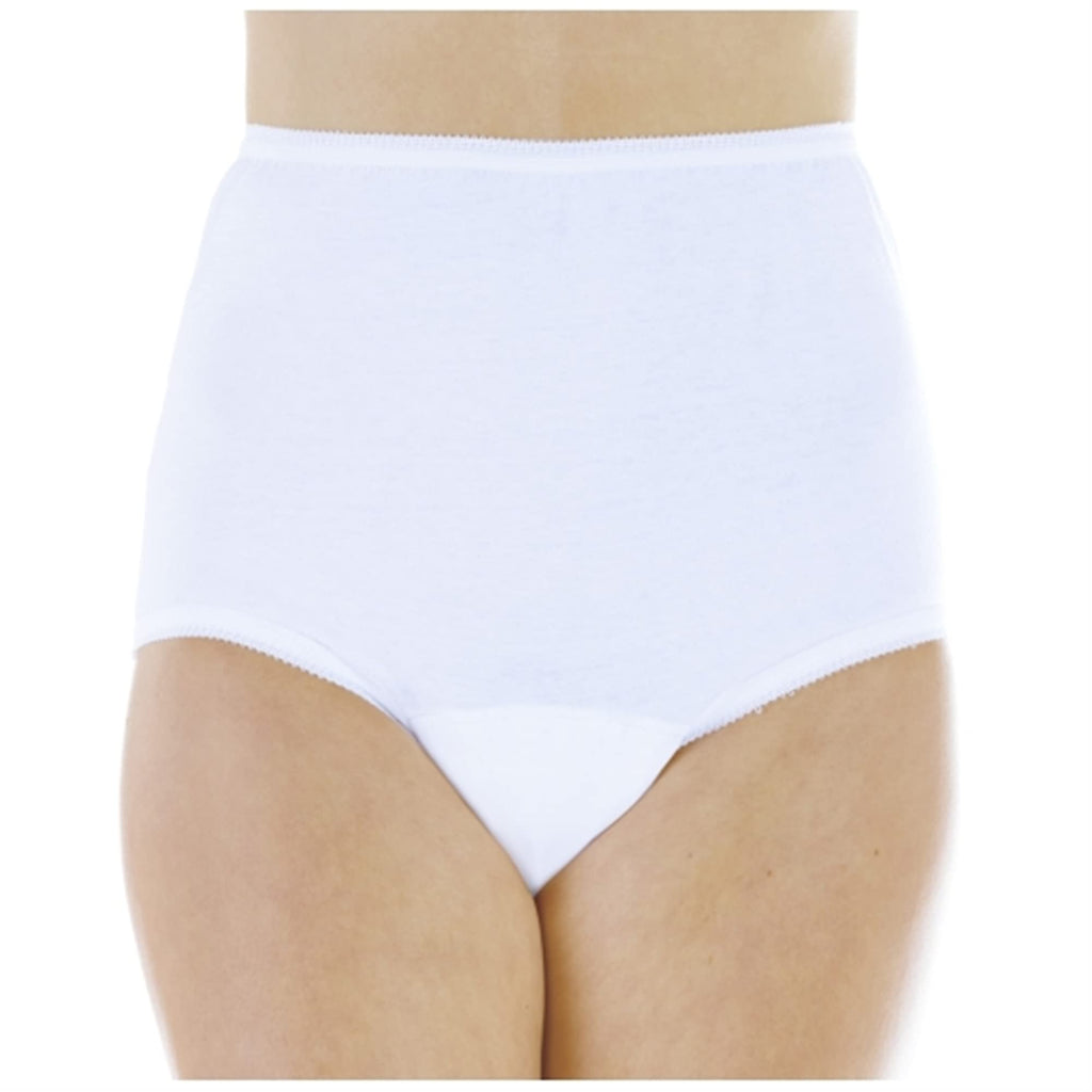 Wearever (3-Pack) Womens White Cotton Comfort Regular Absorbency (0.5 Cup) Incontinence Panties 2X (Fits Hip Sizes: 45-48)