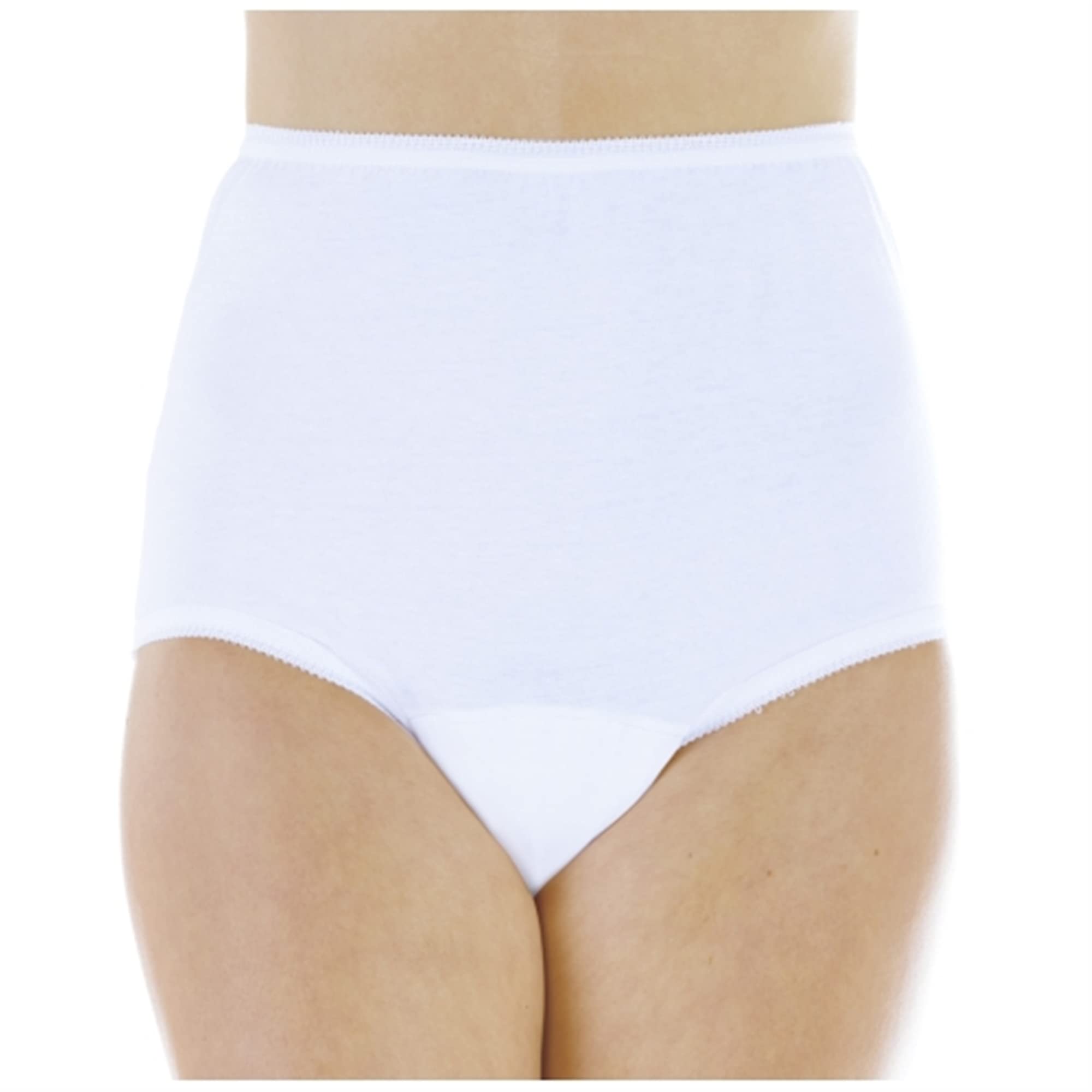 Wearever (3-Pack) Womens White Cotton Comfort Regular Absorbency (0.5 Cup) Incontinence Panties 2X (Fits Hip Sizes: 45-48)