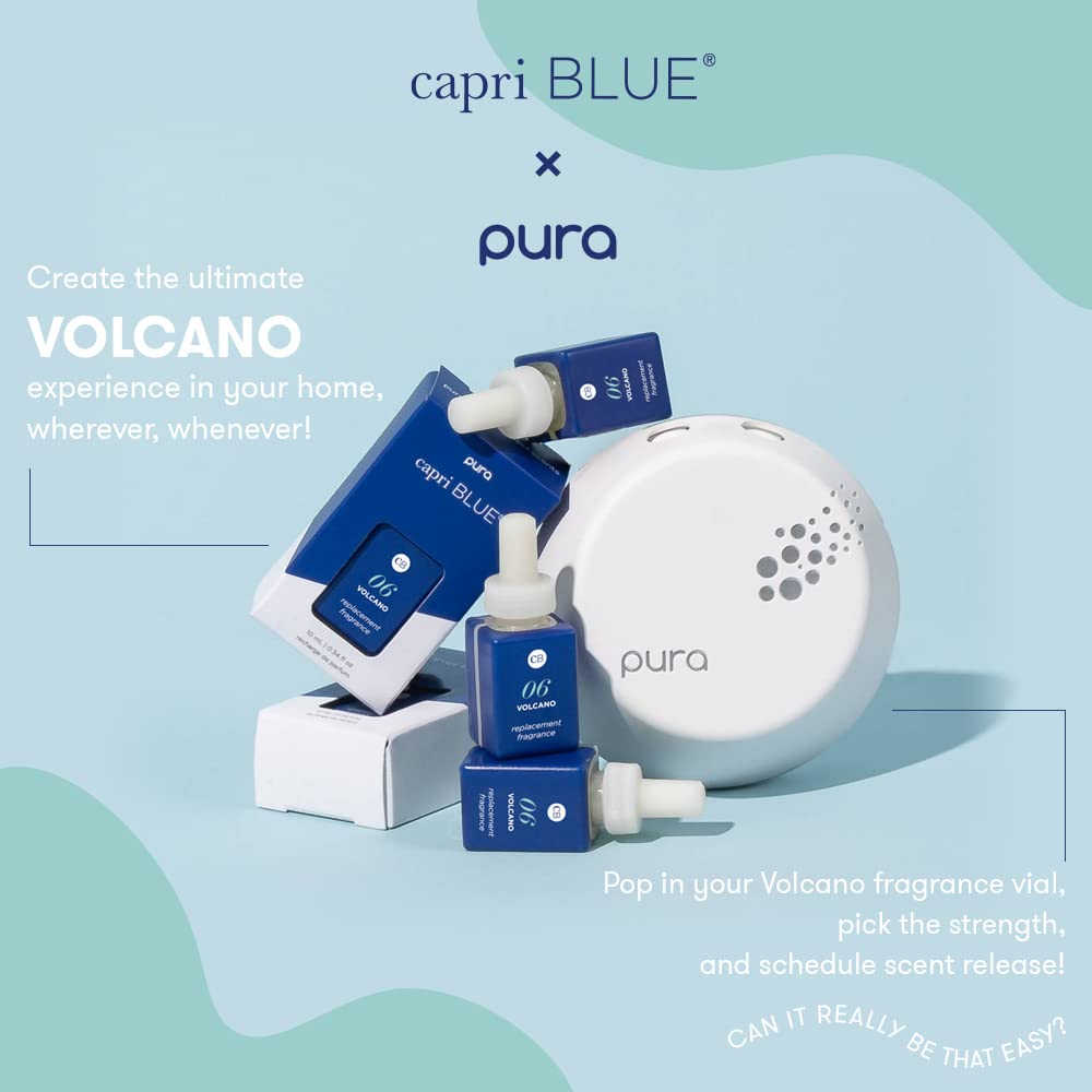Capri Blue Volcano Pura Refills - 2-Pack Bundle of Pura Oil Diffuser Refills - Pura Diffuser Refills with a Tropical, Citrus Sce
