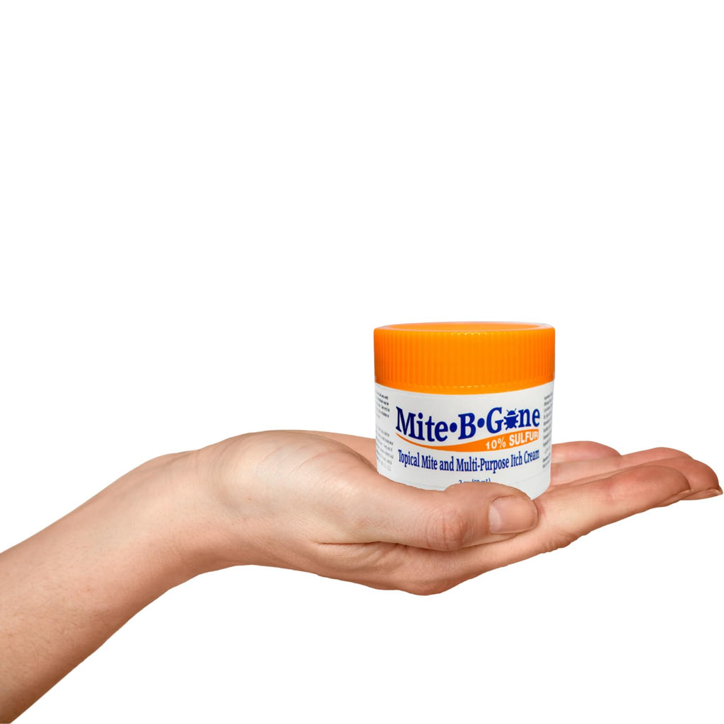 Mite-B-Gone Mite Cream & Bite Relief - 10% Natural Blend Sulfur Cream for Multi-Purpose Bites, Redness, Itching, & Irritation |