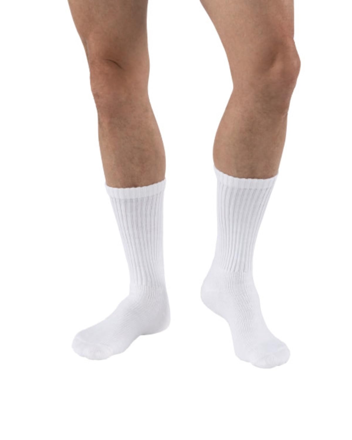 JOBST SensiFoot Diabetic Compression Socks 8-15 mmHg Crew Closed Toe White Large