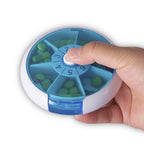 Medicine Pill Organizer, SZREDU Round Pill Box,Daily Pill Case 1 Time a Day,Rotating Pill Cases Organizers 7 Day,Weekly Vitamin