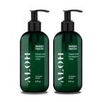 ALOH Sanitizing Hand Gel 2-pack | Peppermint Eucalyptus + Aloe | 70% Alcohol Hydrating Hand Sanitizer Gel with Essential Oil, fo
