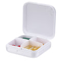 ZDQZC Portable Pill Organizer - Slim Pill Box for Purse or Travel, Compact Pill Case(4 Compartment,White)