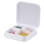 ZDQZC Portable Pill Organizer - Slim Pill Box for Purse or Travel, Compact Pill Case(4 Compartment,White)