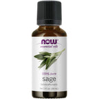 NOW Essential Oils, Sage Oil, Normalizing Aromatherapy Scent, Steam Distilled, 100% Pure, Vegan, Child Resistant Cap, 1-Ounce