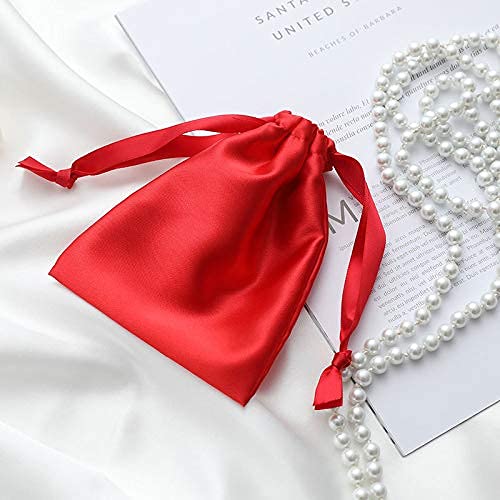 LCBD Silk Satin Sleeping Eye Mask, Red Sleep Eye Night Blindfold for Women and Men, Soft Breathable Blackout Eyeshade Eye Cover