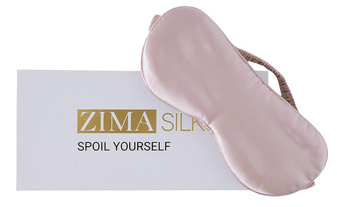 ZIMASILK 100% 22 Momme Pure Mulberry Silk Sleep Mask,Filled with 100% Mulberry Silk,Silk Wrapping Strap- Super Soft & Comfortabl