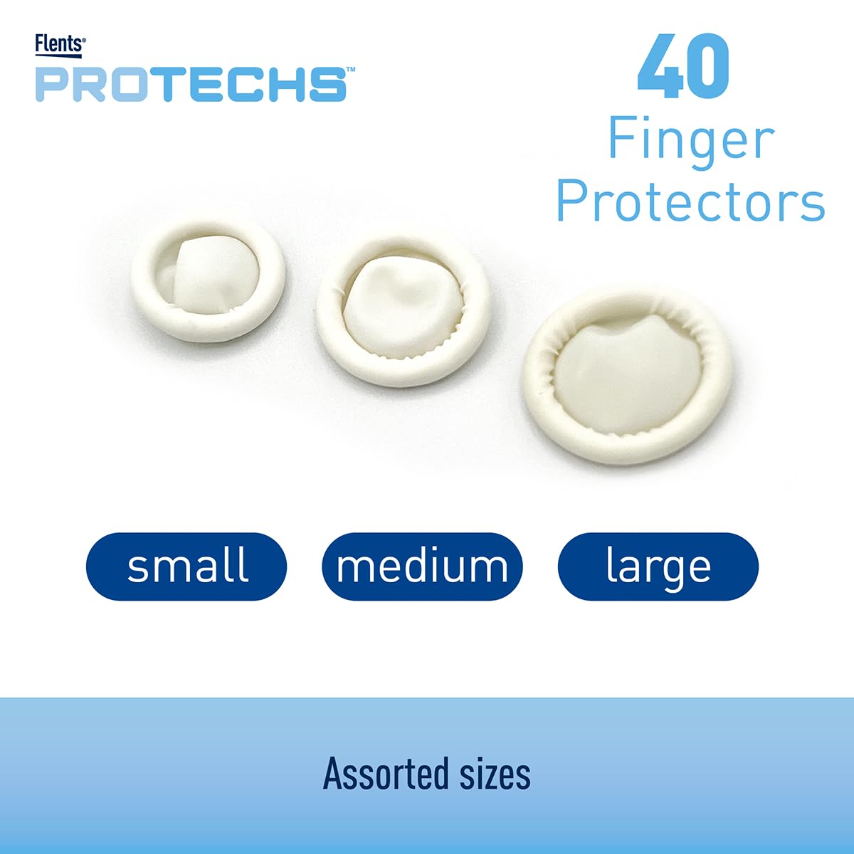 Acu-Life Finger & Toes Cots, Rubber, Assorted Sizes (S/M/L), 40 Count - packaging may vary