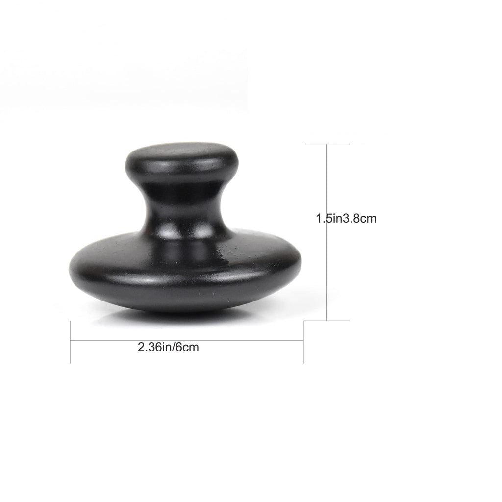 Windfulogo 2 Pcs Mushroom Shaped Massage Stones Natural Bian Stone Hot Rock for Spa Massage