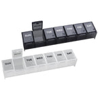 EZY DOSE Weekly (7-Day) Pill Organizer, Vitamin Planner, and Medicine Box, Large Compartments, Includes One Black and One White 