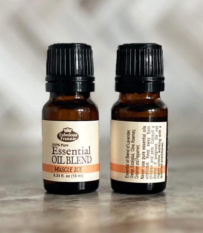 Fabulous Frannie Muscle Ice Pure Essential Oil Blend made with Cinnamon, Eucalyptus, Clove Bud, Lavender, Orange and Peppermint