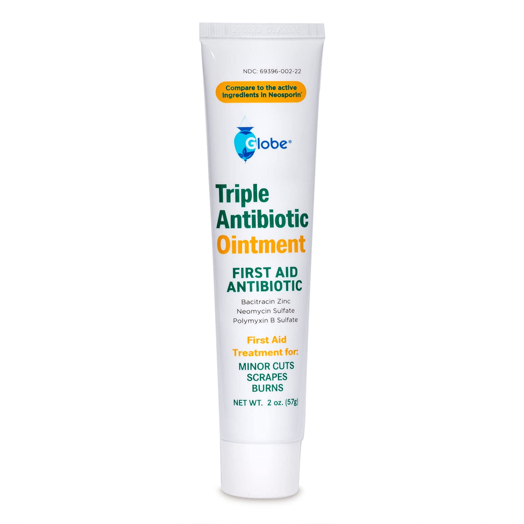 Globe (2 oz Triple Antibiotic First Aid Antibiotic Ointment, 24-Hour Infection Protection, Wound Care Treatment for Minor Scrape