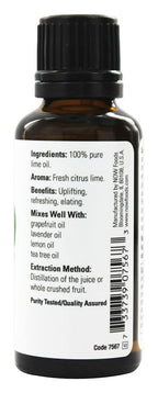 NOW Foods Lime Oil, 1 Fluid Ounce (3 Pack)