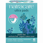 Natracare Slim Fitting Ultra Pads with Wings, Super Plus, Made with Certified Organic Cotton, Ecologically Certified Cellulose P