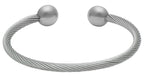 QRAY Silver Deluxe Surgical Steel Golf Athletic Bracelet Men Women C-Shaped Health Wellness Bracelet (Medium: 7~7.75)