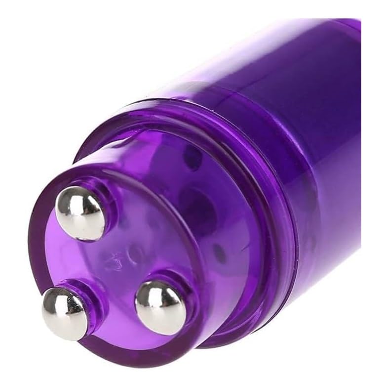 Finever Small Mini Massager Portable Pen for Body Face, Neck, Head,Back Massage with 4 Heads (1PK Purple)