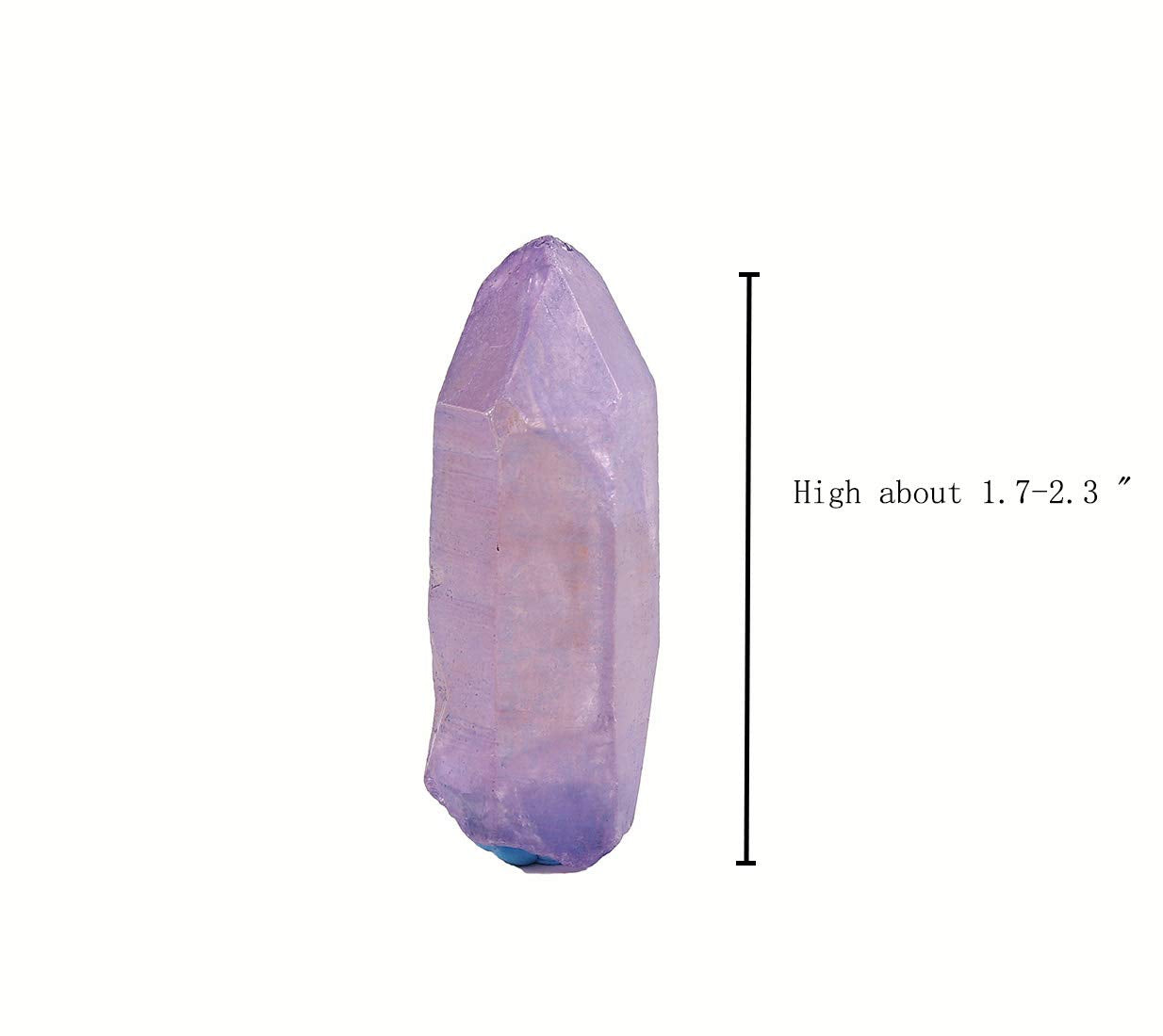 JIC Gem 4 pcs Auqa Aura, Angel Aura, Angel Amethyst, Tourmaline Healing Crystal Single Point Wand Natural Gemstone Polished Tumb