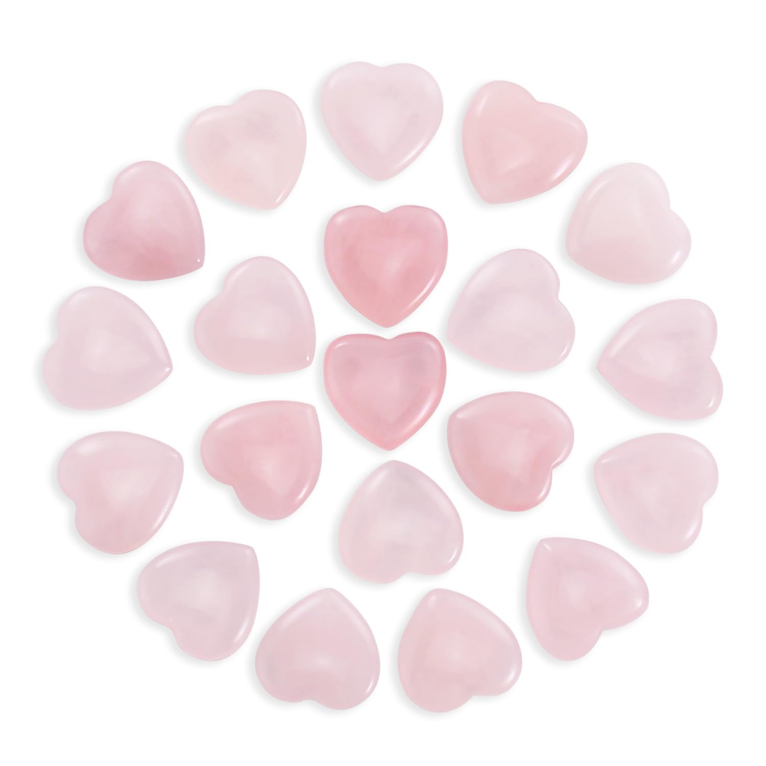 Nvzi Tumbled Polished Natural Rose Quartz Heart Stones, Crystals and Healing Stones Quartz Bulk for Wicca, Reiki, Healing Energy