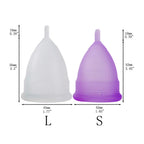 Croing ?????????????????? ???????? Reusable Menstrual Cup Set of 4, Period Cup, 2 pcs Small and 2 pcs Large (Purple and White)