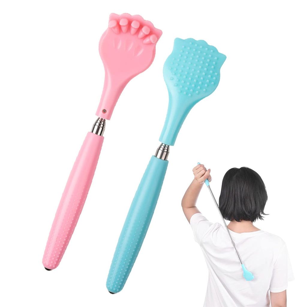 WUBAYI 2Pcs Back Scratchers, Portable Expandable Back Scratchers, Non-Slip Handheld Massager, with Telescopic Handle for Ticklin