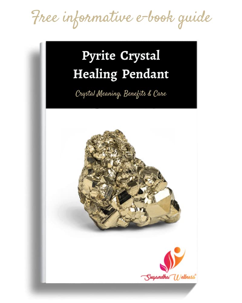 Sugandha Wellness Pyrite Healing Crystal Necklace - Abundance & Luck Magnet. Prosperity, Wealth & Protection. Jewelry Gift for Y