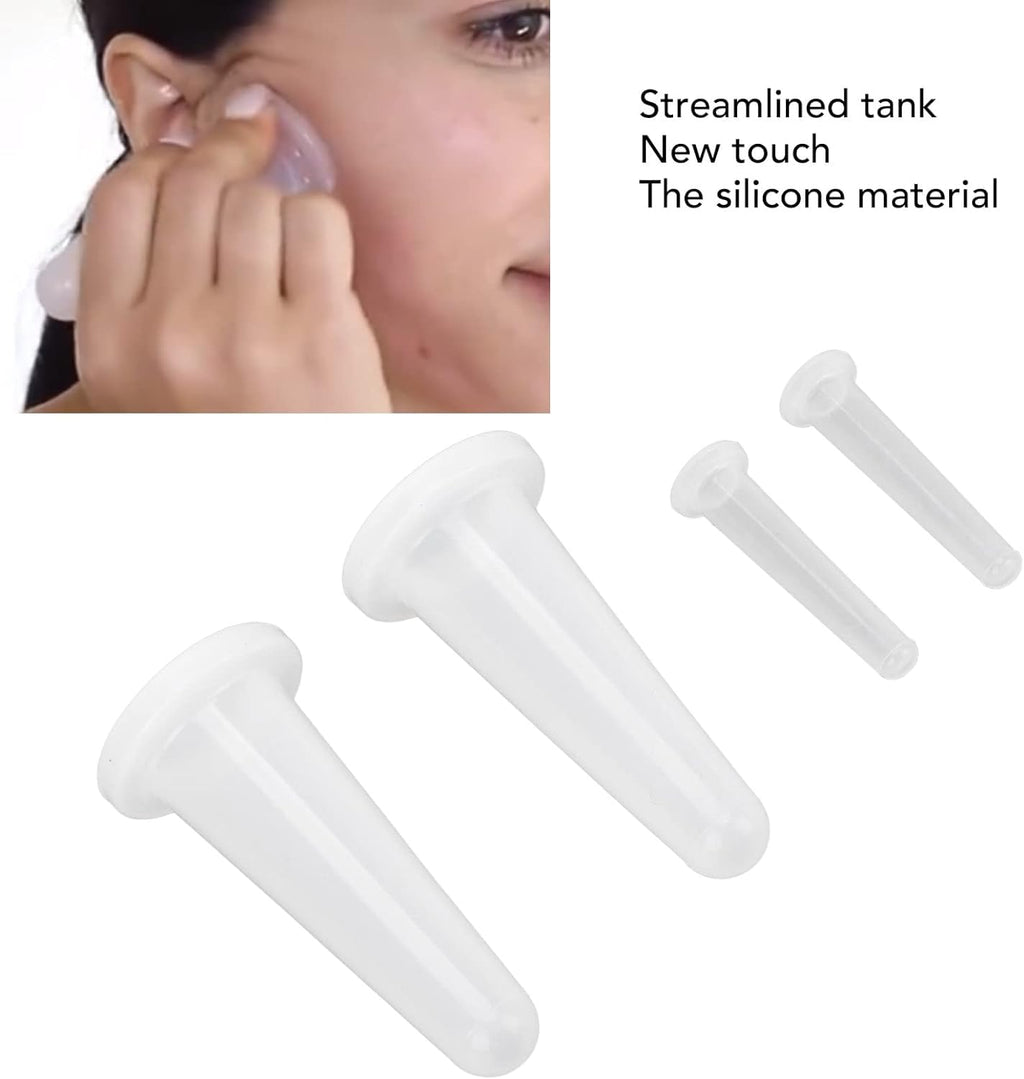 4Pcs Transparent Massage Cupping Set Silicone Mini Facial Cups Face Massager Helper Skin Care Neck Back Eyes Massaging Cup Safe