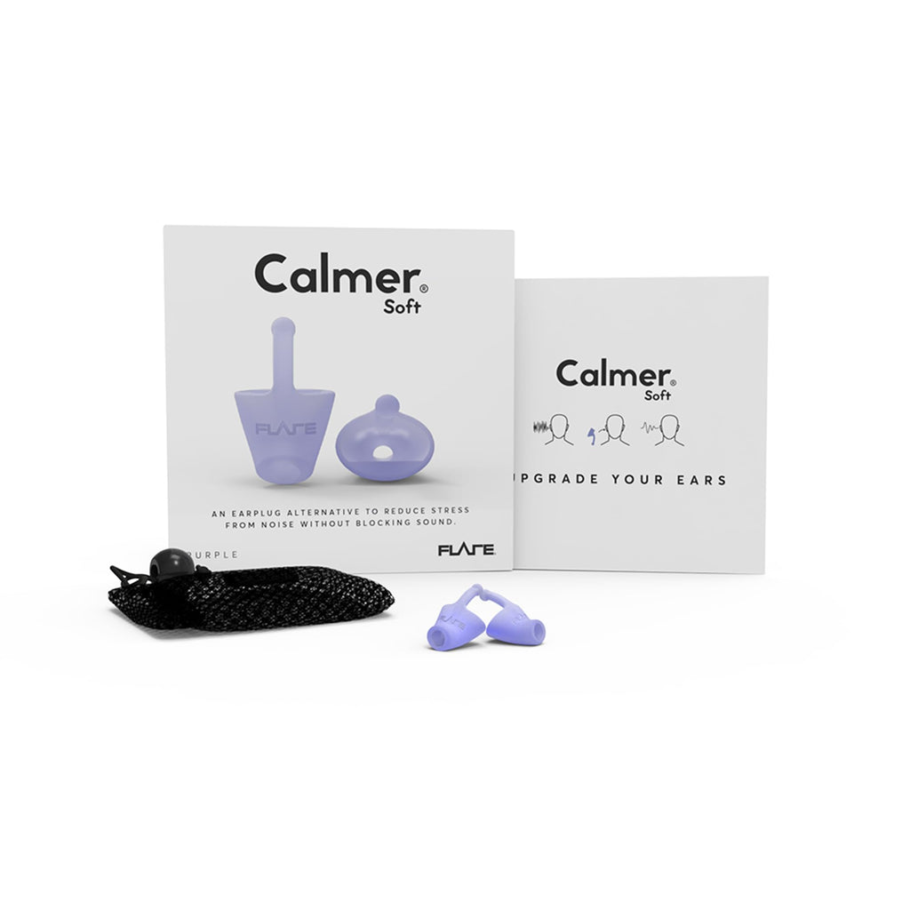 Flare Calmer Soft - Ear Plugs Alternative - Reduce Annoying Noises Without Blocking Sound - Soft Reusable Silicone - Purple