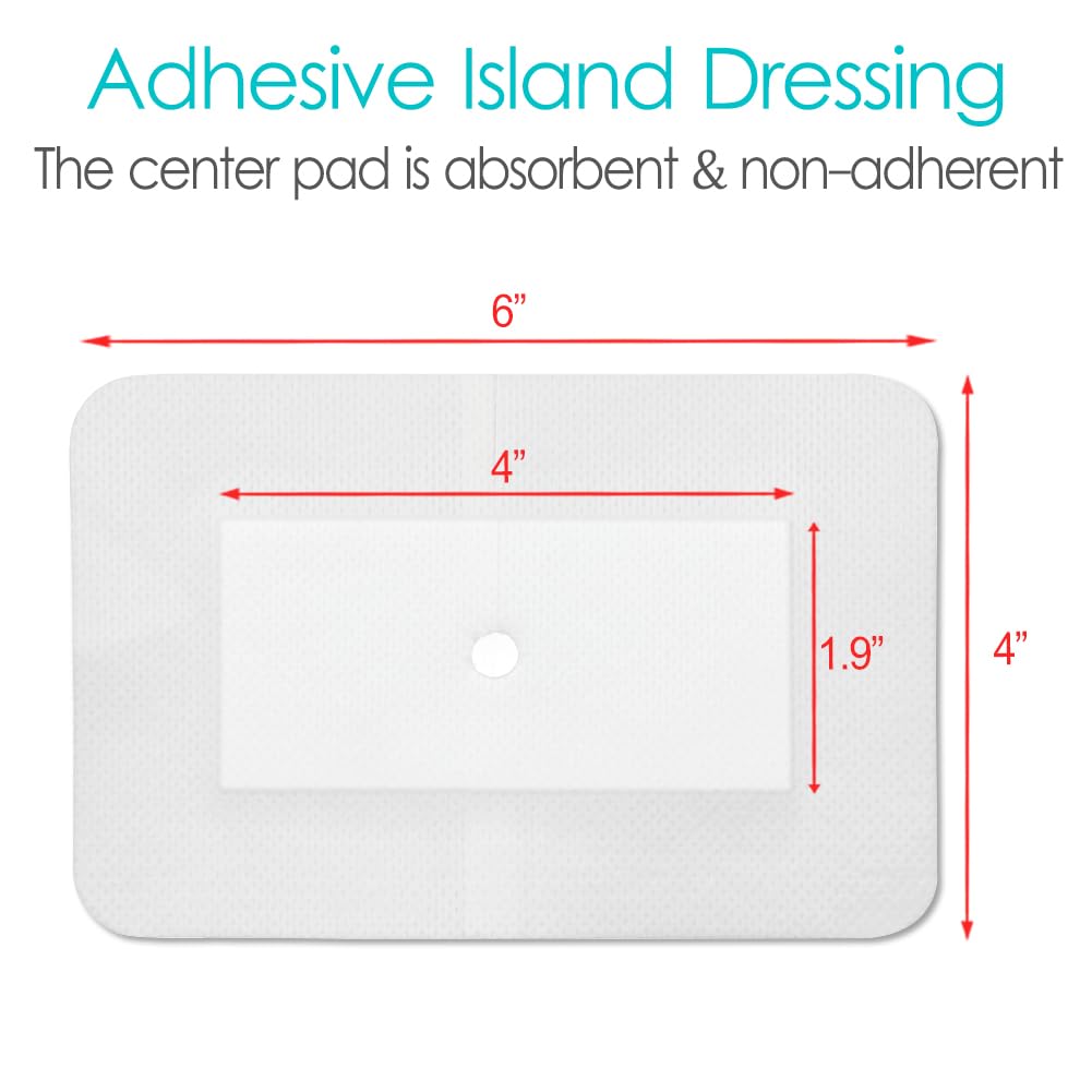 Peritoneal Dialysis PD Catheter Drain Split Bordered Gauze Island Dressing Pad for Stomach Feeding Peg J Tube| Individually Pack