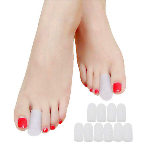Povihome 10 Pack Toe Caps, Toe Sleeves, Toe Protectors - for Middle Toe Blisters, Corns, Injured Toenails and Hammer Toe Protect