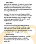 Spencers Gel Alkaline Formula (8oz) - lab-certified to kill Staph aureus on skin contact