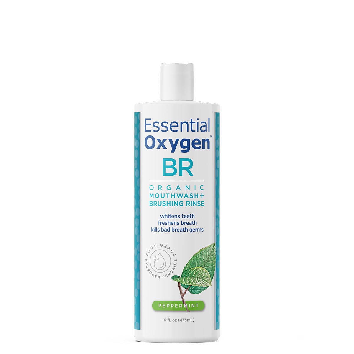 Essential Oxygen Certified BR Organic Brushing Rinse, All Natural Mouthwash for Whiter Teeth, Fresher Breath, and Happier Gums, 
