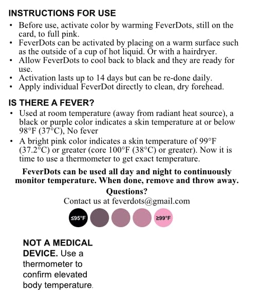 FeverDots, Fever Alert Stickers in Shapes and Hearts (Hearts, 18 Count)