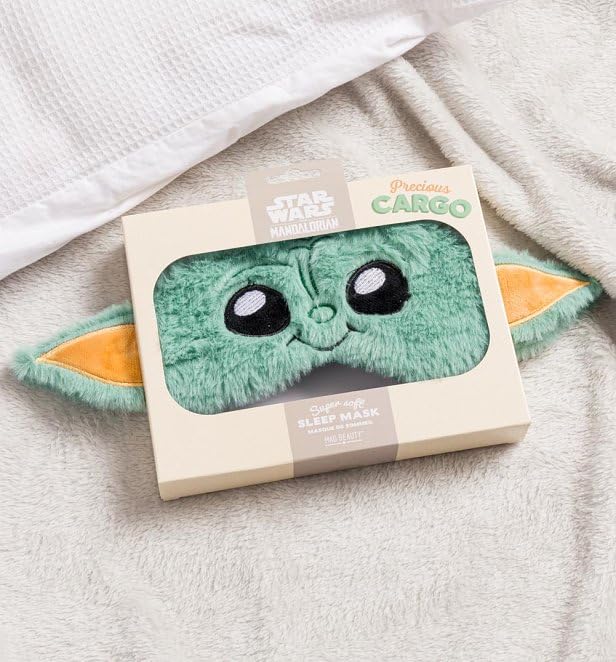 Star Wars Grogu Sleep Mask, Soft and Cozy Plush Fabric, Eye Shade, Kids & Adults, Great Gift for Star Wars Fans, Keeps Hair Neat