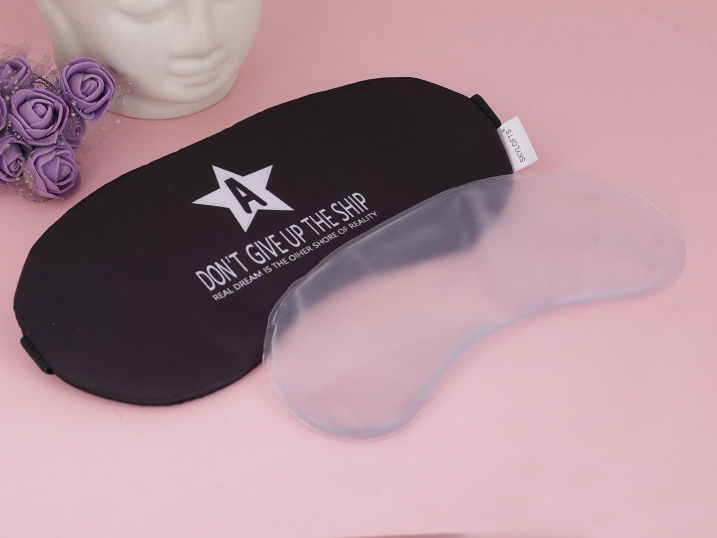 Skylofts Eye Mask For Sleeping With Adjustable Strap Sleeping Mask For Flight Blind Fold For Men & Women Sleep Mask With Ice Pac