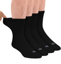 Doctor's Choice Diabetic Socks for Men, Seamless Crew Socks with Non-Binding Top, Provides Extra Comfort for Gout, 4-Pairs, Blac