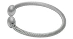 QRAY Silver Deluxe Surgical Steel Golf Athletic Bracelet Men Women C-Shaped Health Wellness Bracelet (Medium: 7~7.75)