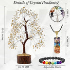 Citrine Crystal Tree of Life Healing Crystal Trees for Home & Office Decoration, Handmade Gem Money Bonsai Trees for Positive En