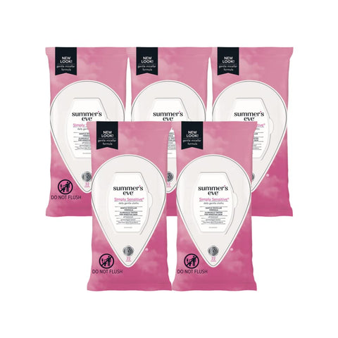 Summer's Eve Cleansing Cloths for Sensitive Skin, Simply Sensitive 32 ea (Pack of 5)