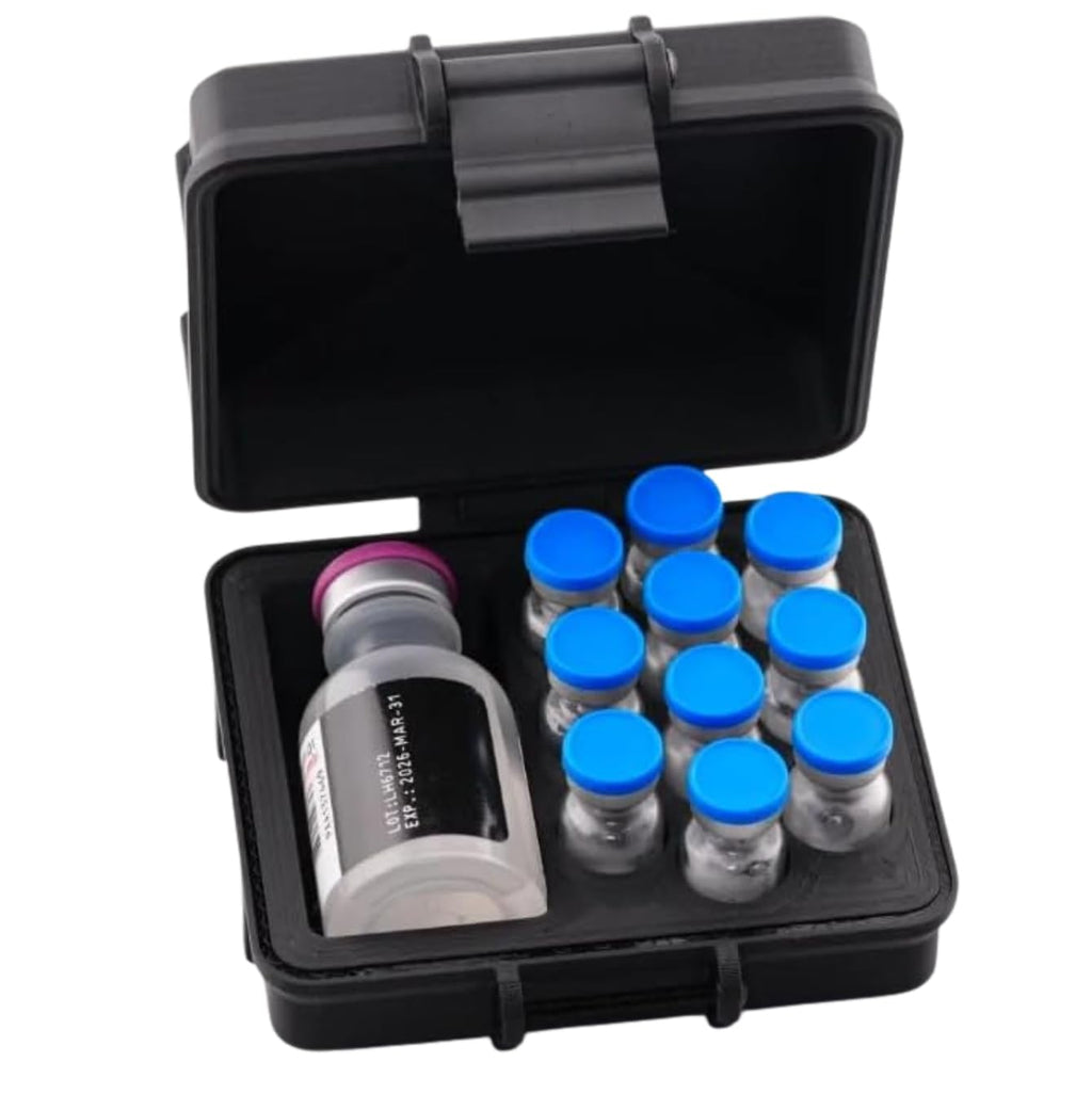 Vial Guard (1 Item) Storage Case for 3ml Vials | Hard Case Holds 10 3ml Vials 30 ml Water - Peptide - GLP1