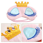 EleCharm 2-Pack Women Girl's Sleeping Eye Mask Princess Crown Eyelash Cosplay Blindfold Travel Party Eye Mask