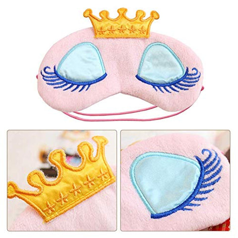 EleCharm 2-Pack Women Girl's Sleeping Eye Mask Princess Crown Eyelash Cosplay Blindfold Travel Party Eye Mask