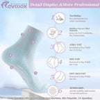 Revosoxs Diabetic Socks with Grippers for Men Women,5 Pairs Non Binding Diabetic Ankle Socks with Grips,Seamless Socks for Women