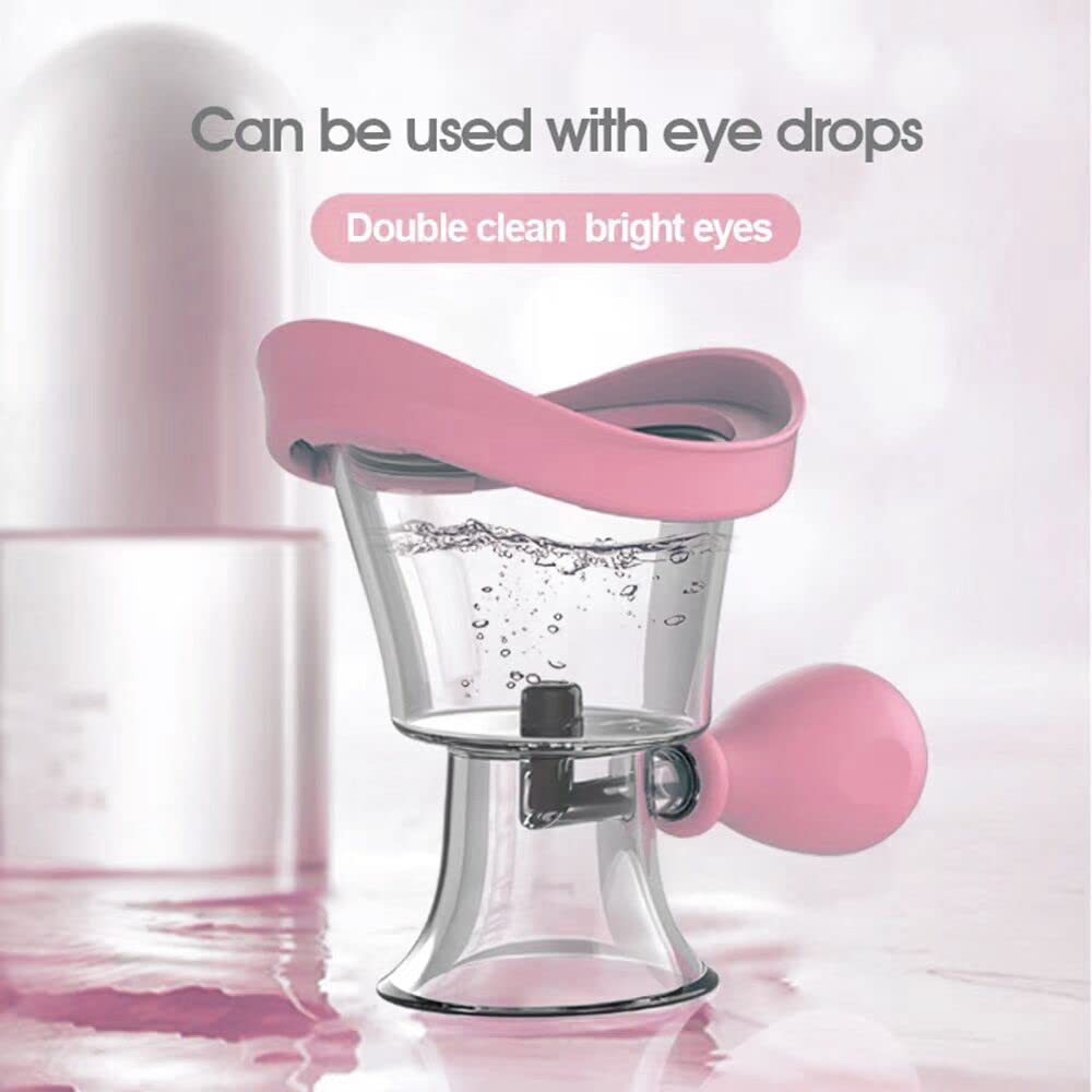 Eye Wash Cup,Eye Wash Cleaner Kit Silicon Manual Air Pressure Eye Cleaning Cup Tool Effective Eye Rinse Clean Dust Makeup Irrita
