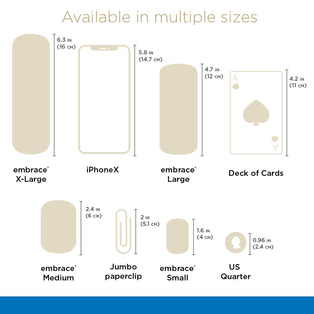 Embrace Active Scar Defense for New Scars, FDA-Cleared Silicone Scar Sheets, 4.7 Inch, Large, 30 Day Supply
