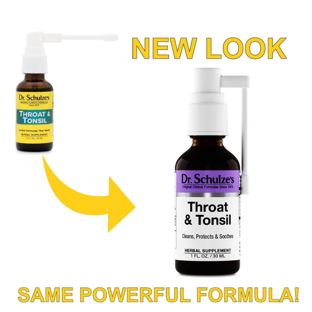 Dr. Schulzes Throat & Tonsil | Cool, Soothe & Protect | Herbal Supplement | Vegan & Kosher | Powerful & Effective | Easy Spray
