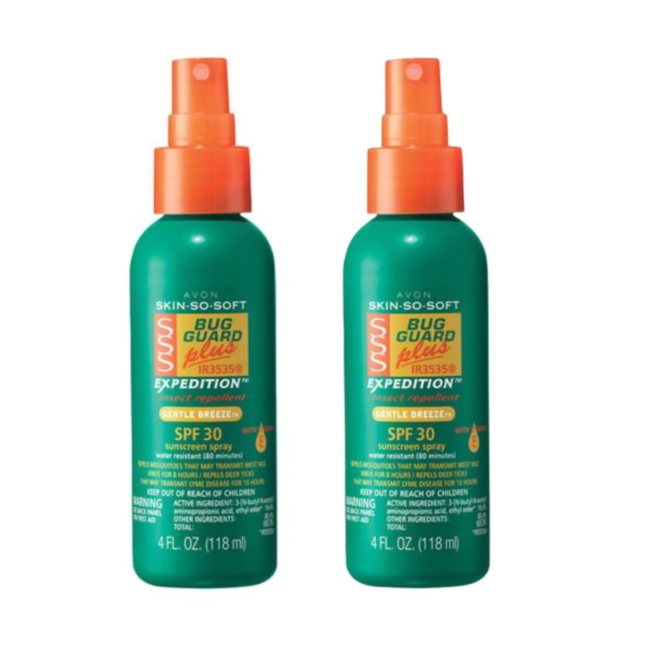 Avon Skin So Soft Bug Guard Plus IR3535 Expedition SPF 30 Pump Spray 4 Fl Oz (2 Bottles)